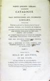 AUCTION CATALOGUES  BLANDFORD, GEORGE SPENCER, Marquis of. White Knights Library.  2 parts in one vol.  1819.  Priced.